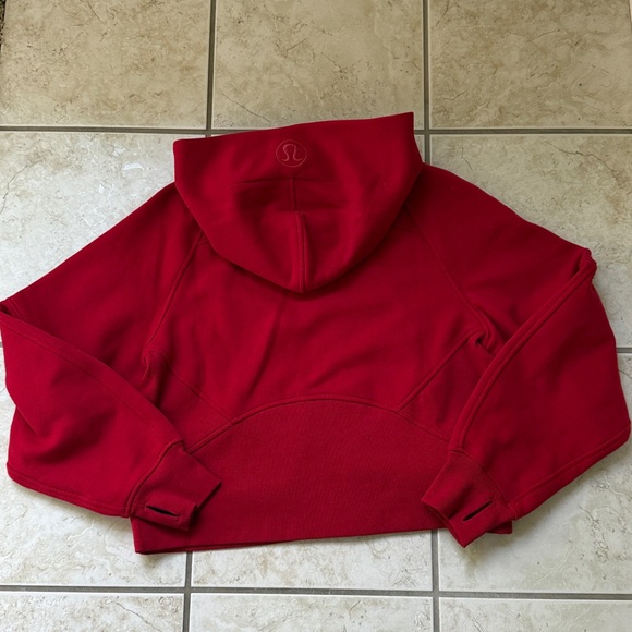 lululemon Women's Scuba Oversized Full-Zip Hoodie Gold Detail Zipper Dark Red XS - Picture 5 of 5